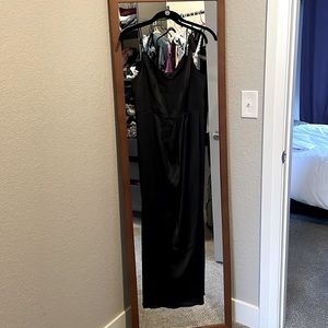 Black satin dress